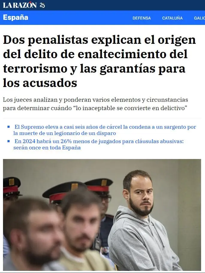 Profesora de CFEC consultada sobre el delito de enaltecimiento del terrorismo
